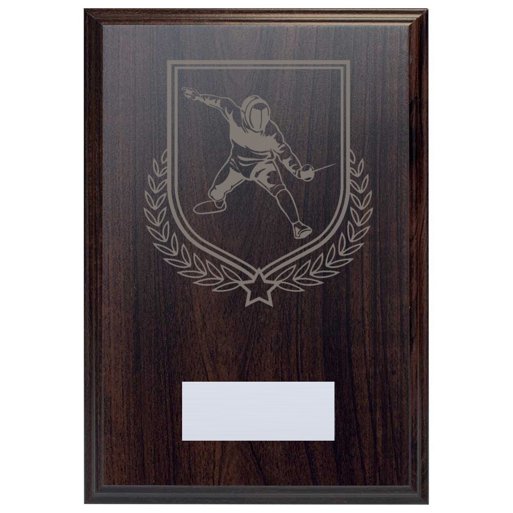 Fencing Reward Deep Mahogany Plaque