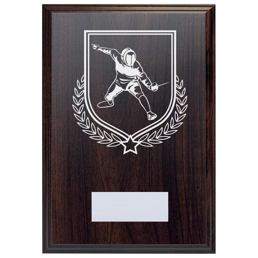 Fencing Reward Deep Mahogany Plaque