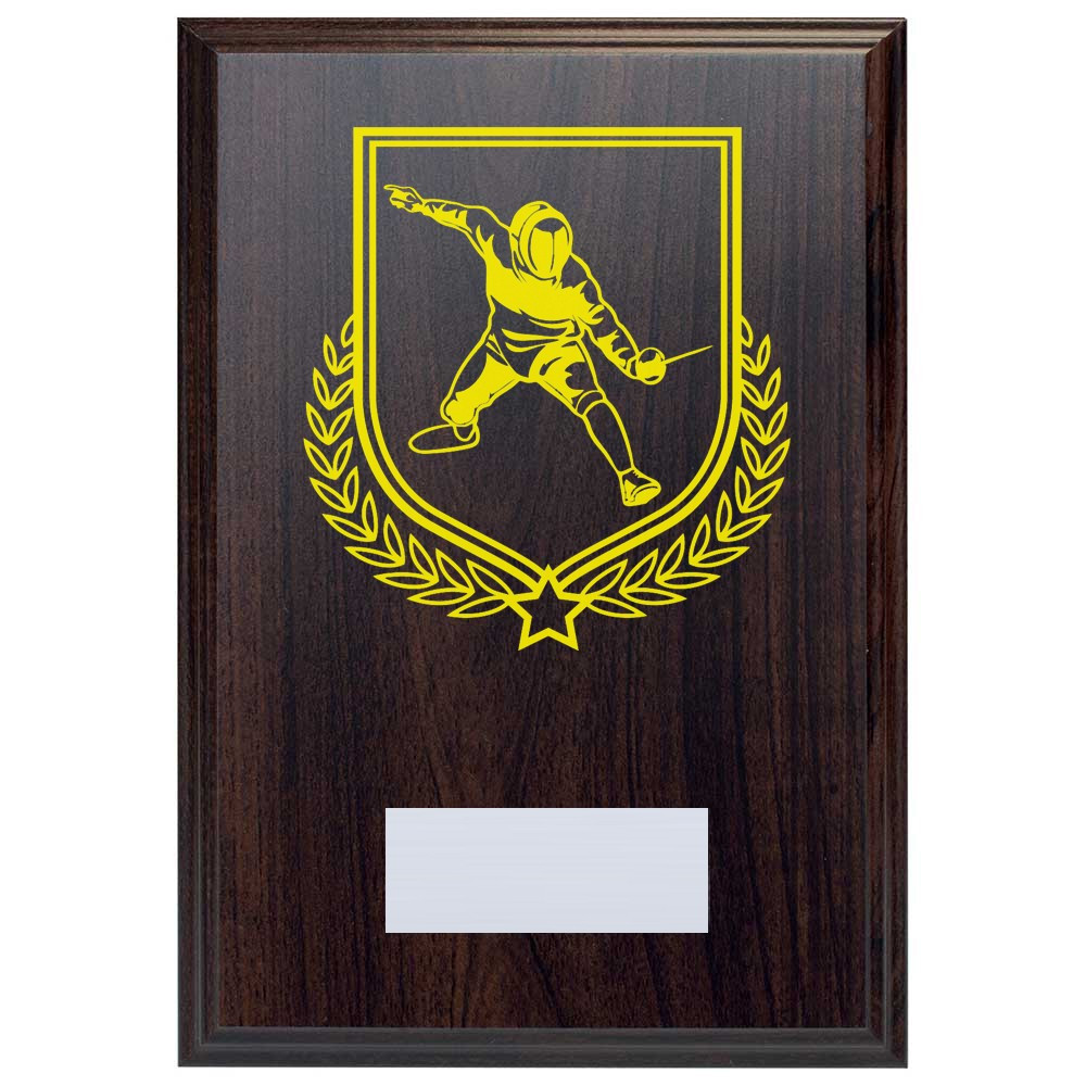 Fencing Reward Deep Mahogany Plaque