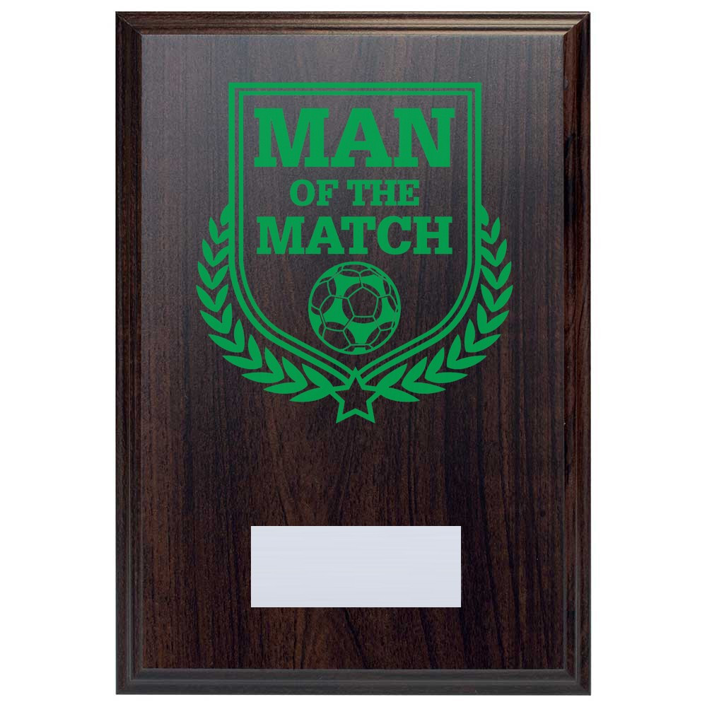 Football Man of the Match Reward Deep Mahogany Plaque