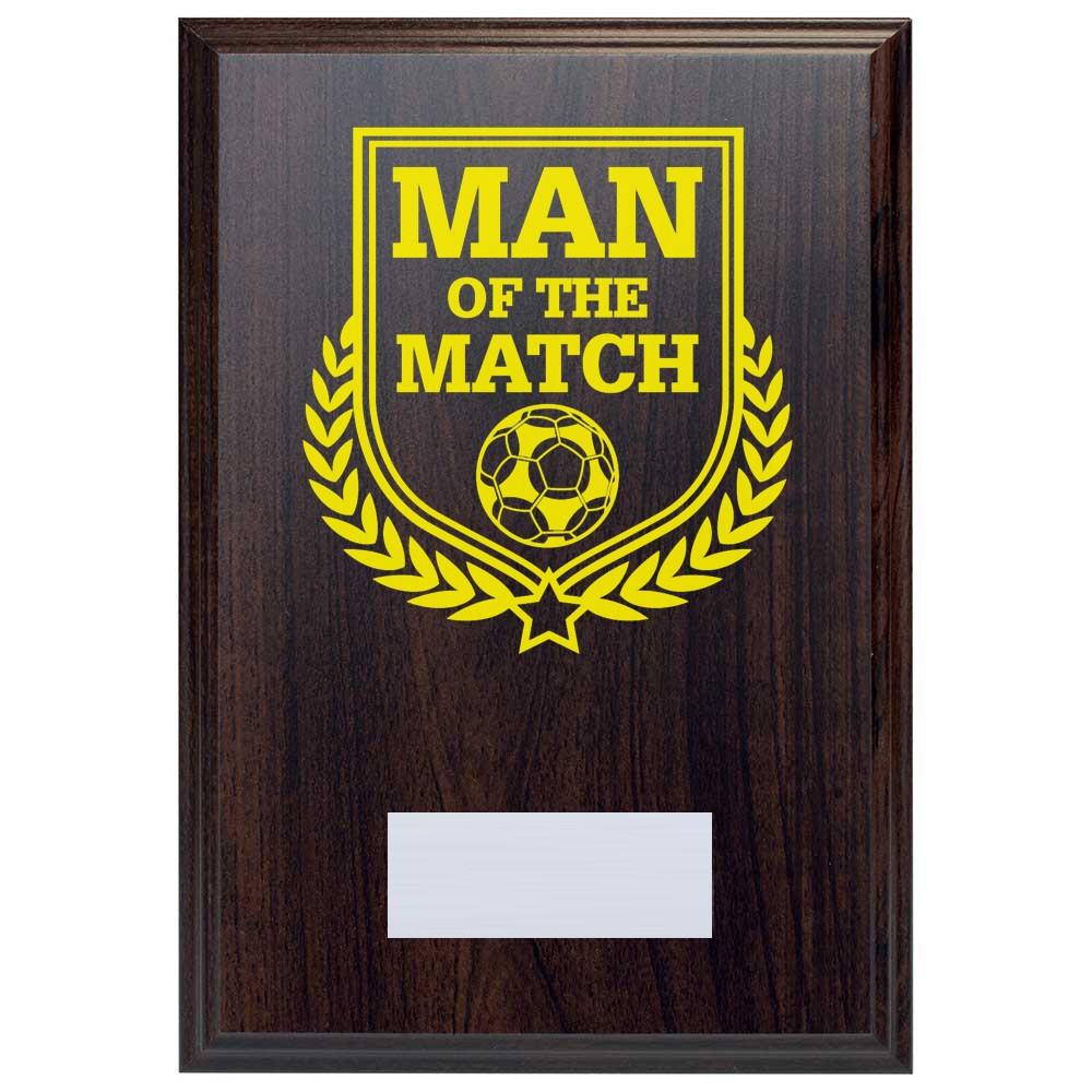 Football Man of the Match Reward Deep Mahogany Plaque