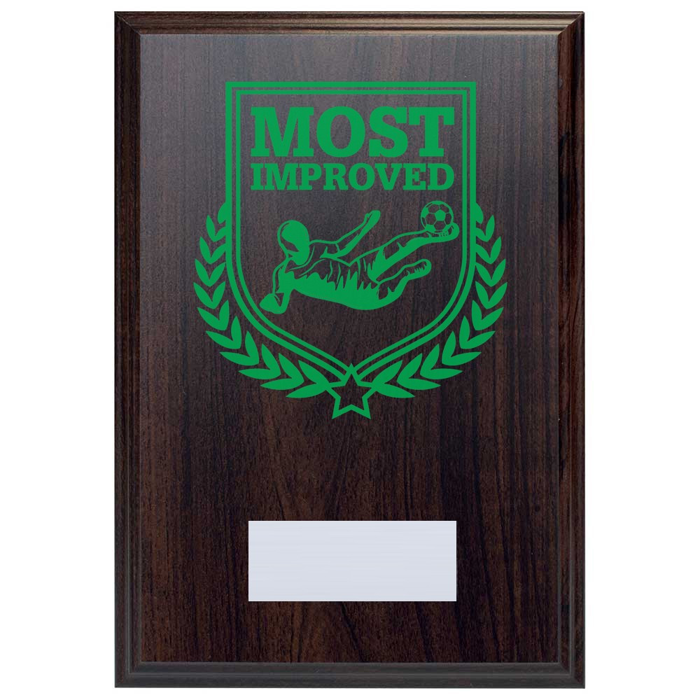 Football Most Improved Reward Deep Mahogany Plaque
