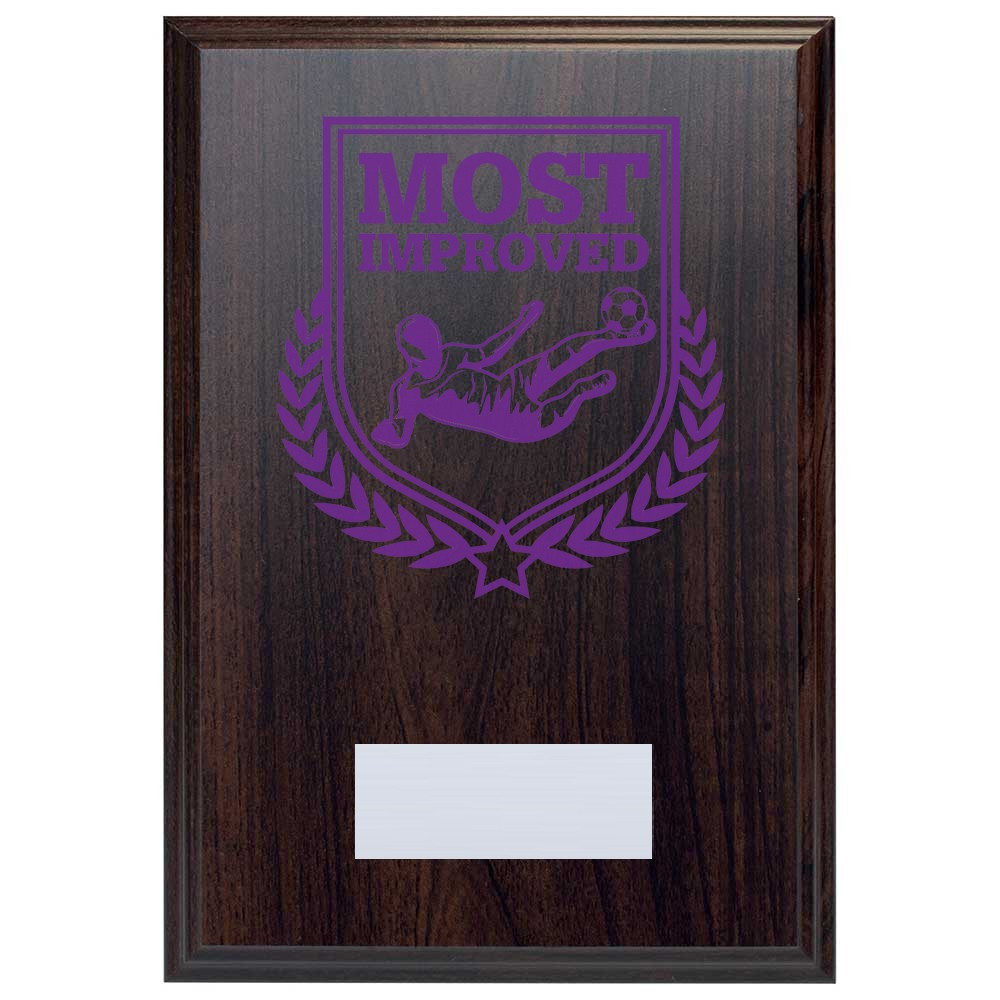Football Most Improved Reward Deep Mahogany Plaque