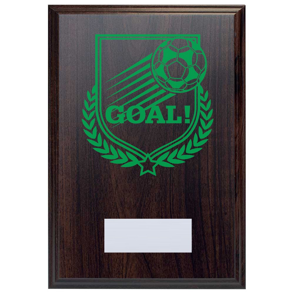 Football Goal Reward Deep Mahogany Plaque
