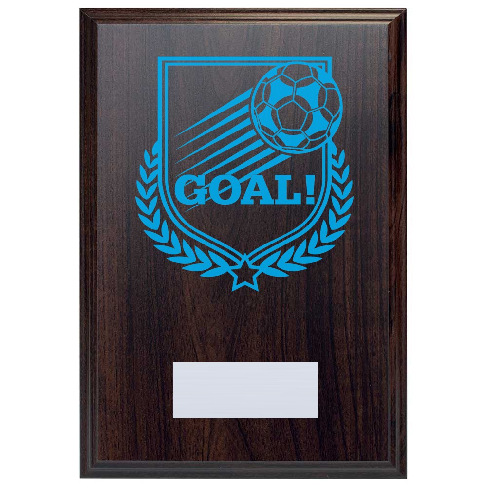 Football Goal Reward Deep Mahogany Plaque