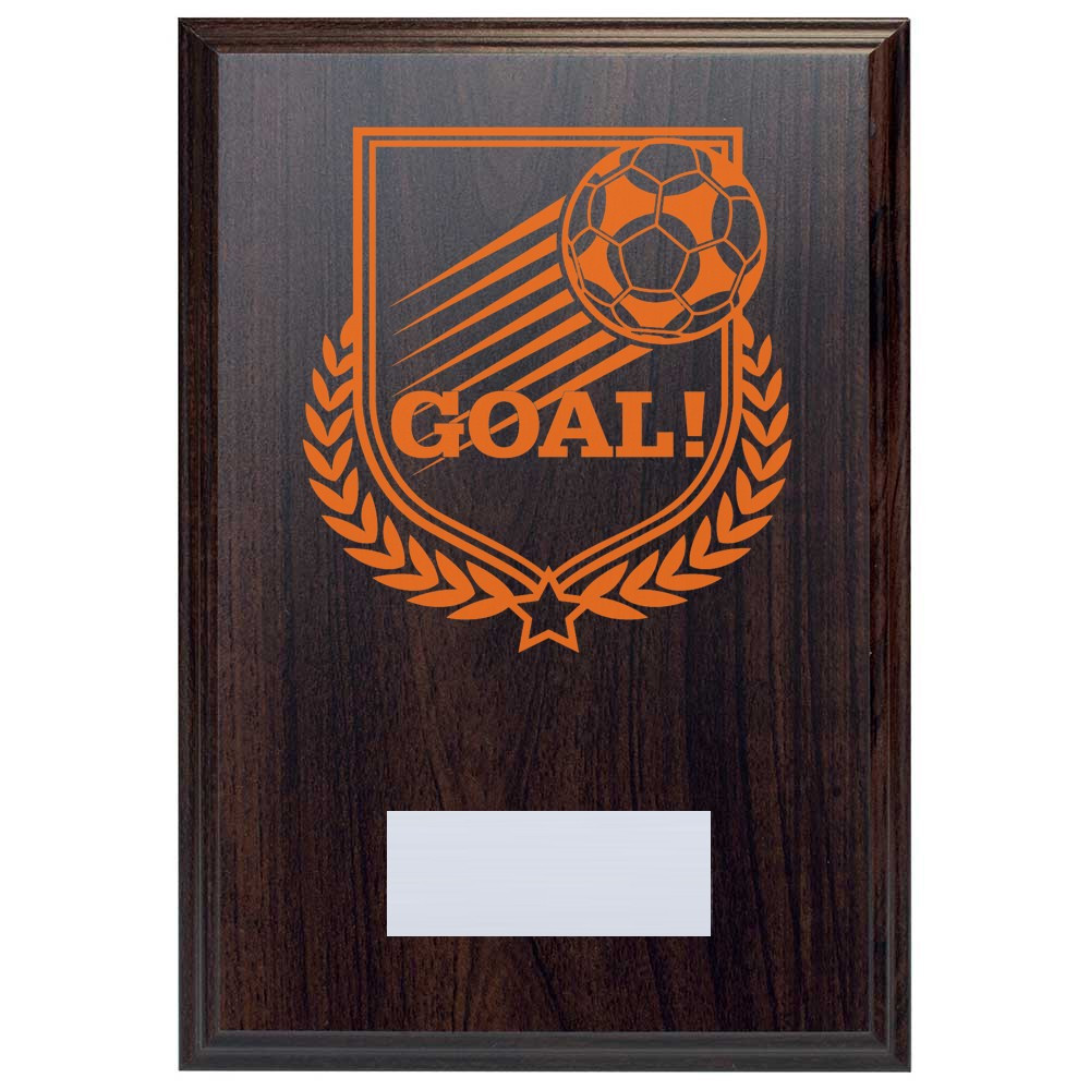 Football Goal Reward Deep Mahogany Plaque