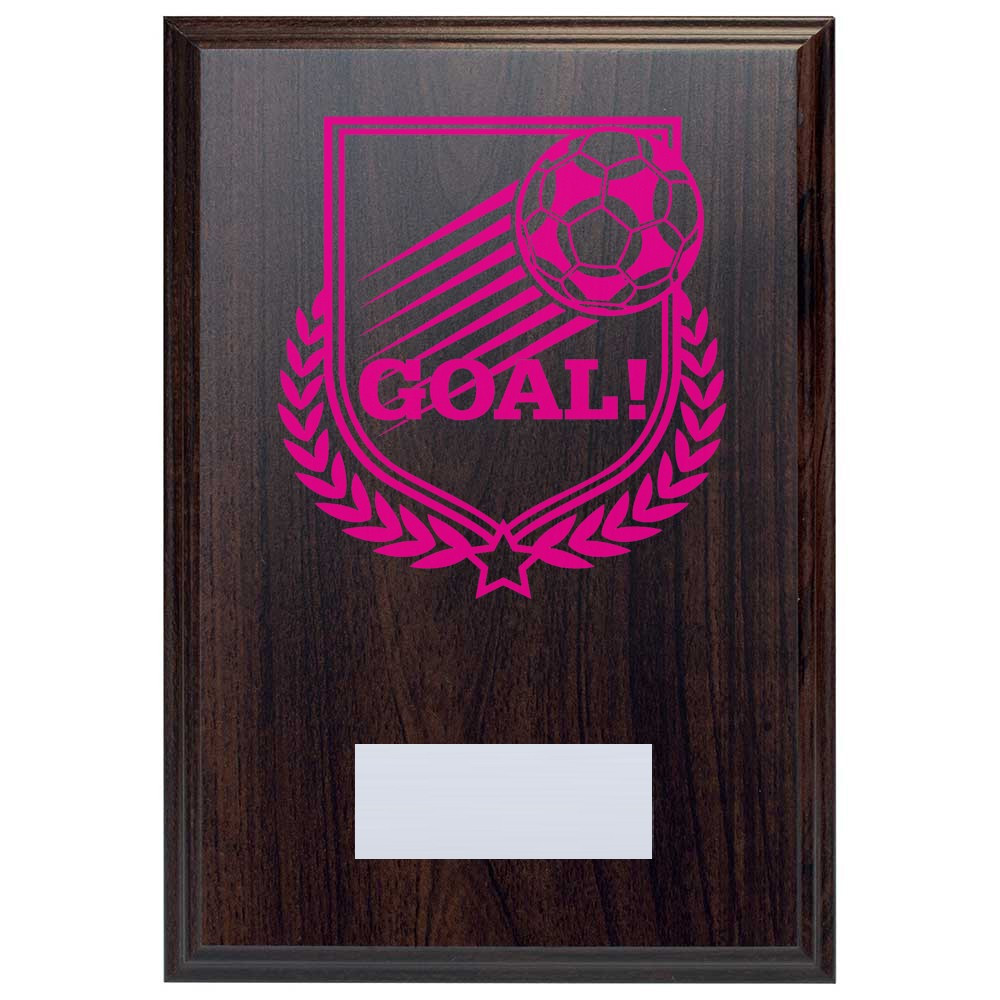 Football Goal Reward Deep Mahogany Plaque