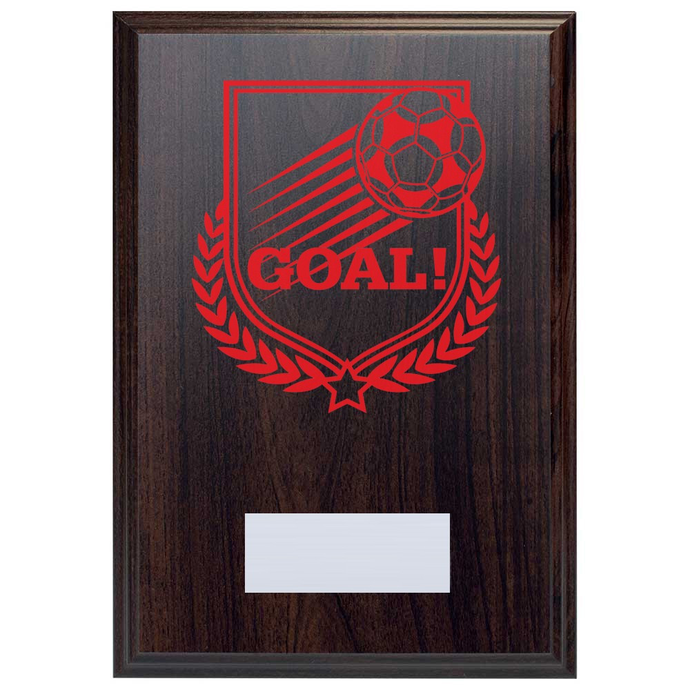 Football Goal Reward Deep Mahogany Plaque