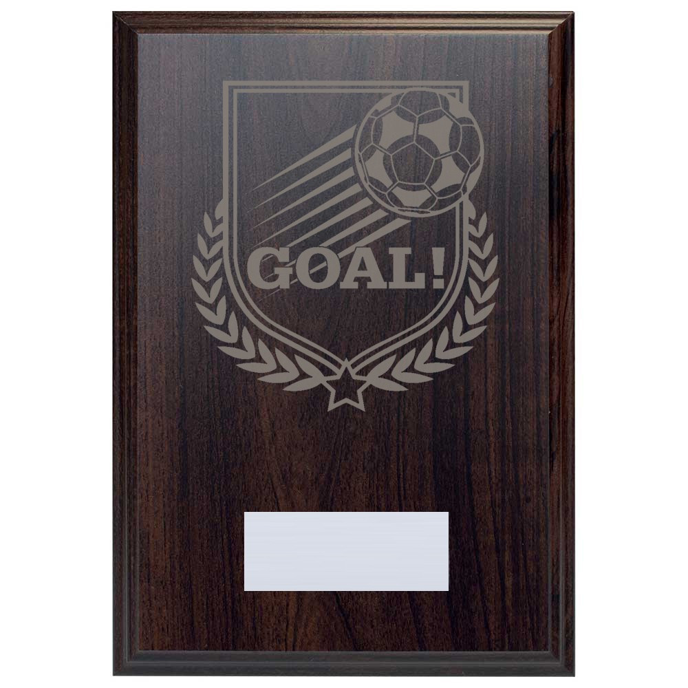 Football Goal Reward Deep Mahogany Plaque