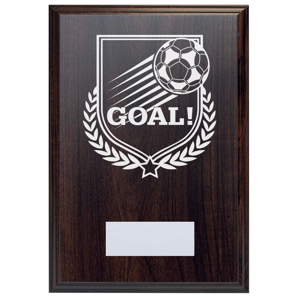 Football Goal Reward Deep Mahogany Plaque