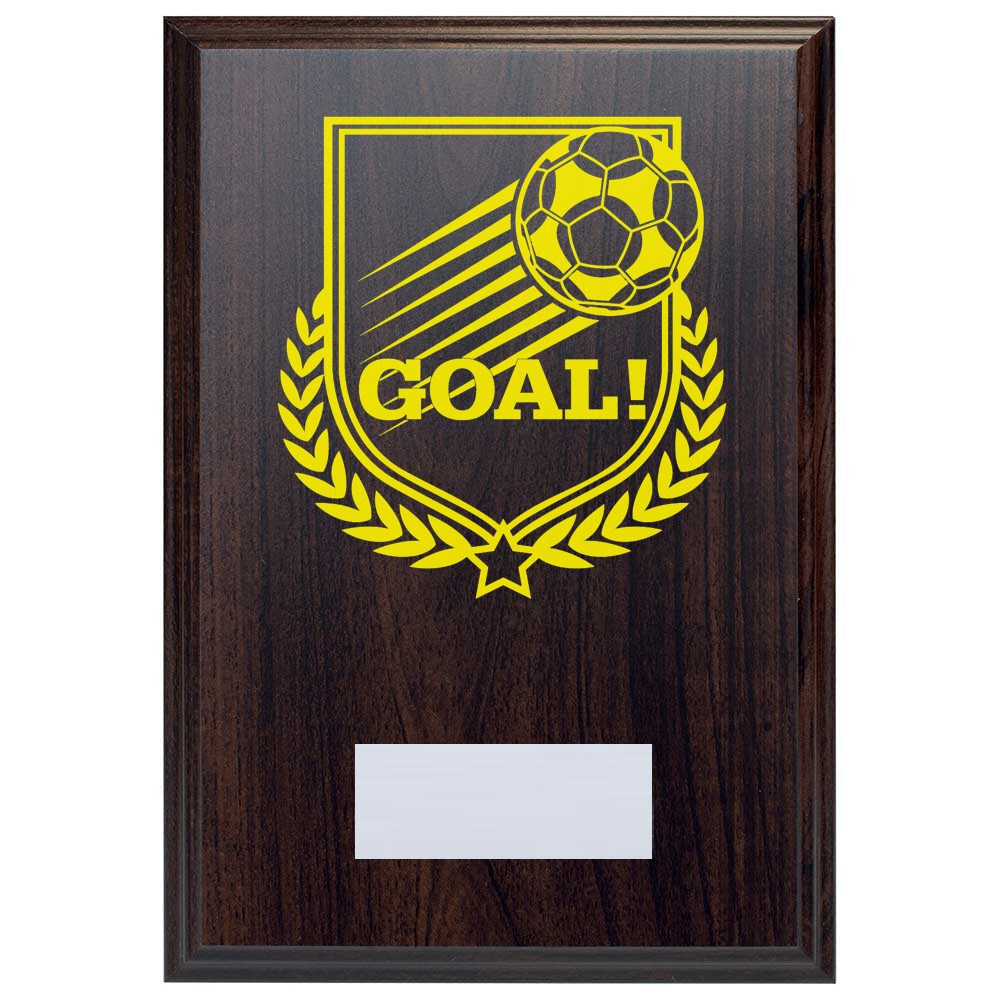 Football Goal Reward Deep Mahogany Plaque