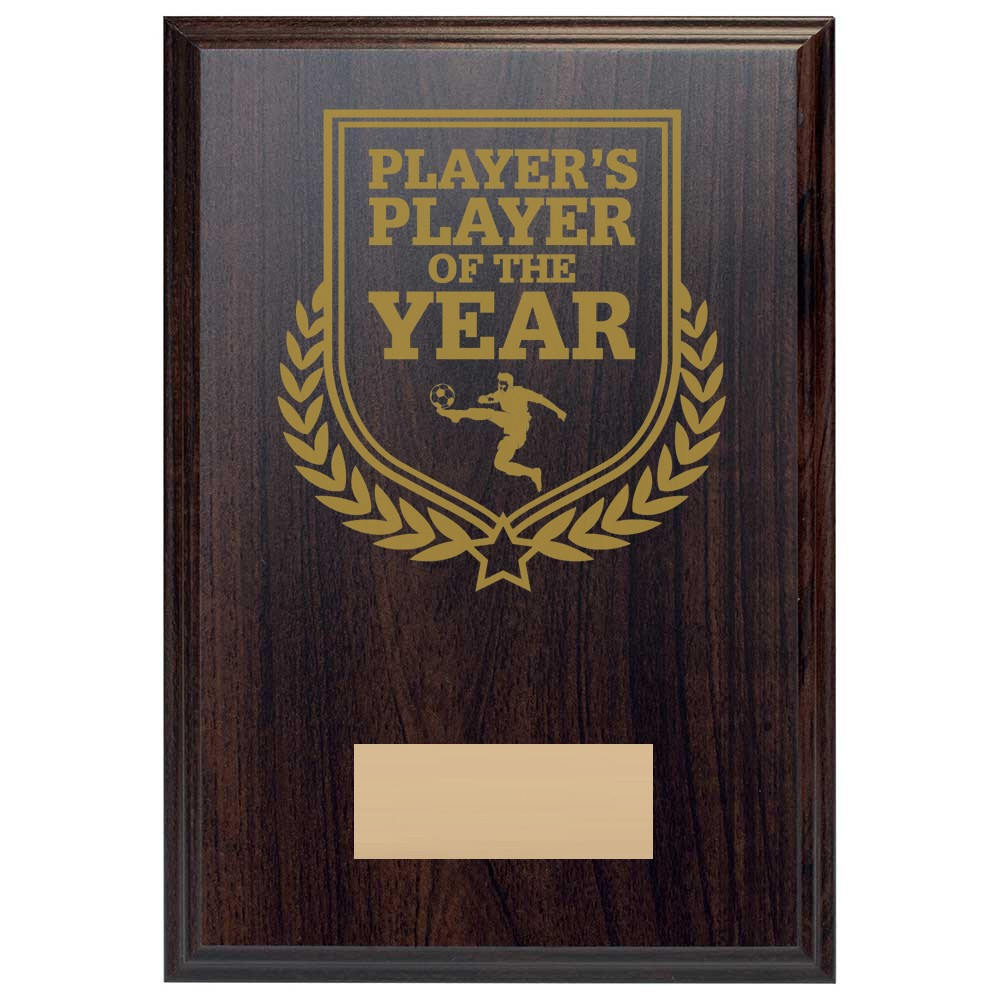 Football Player's Player of the Year Reward Deep Mahogany Plaque