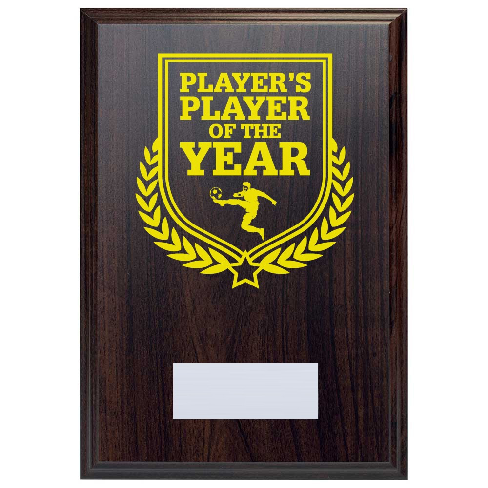 Football Player's Player of the Year Reward Deep Mahogany Plaque