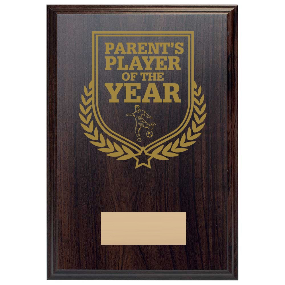 Football Parent's Player of the Year Reward Deep Mahogany Plaque