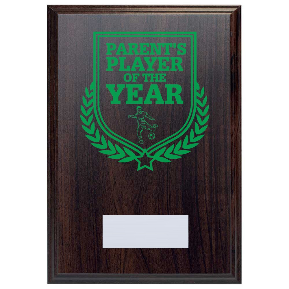 Football Parent's Player of the Year Reward Deep Mahogany Plaque
