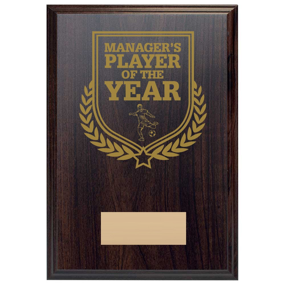 Football Manager's Player of the Year Reward Deep Mahogany Plaque