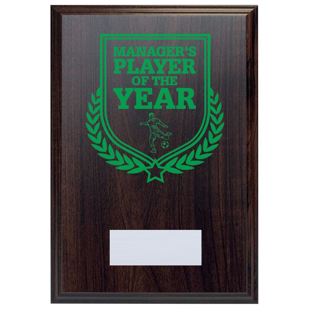 Football Manager's Player of the Year Reward Deep Mahogany Plaque