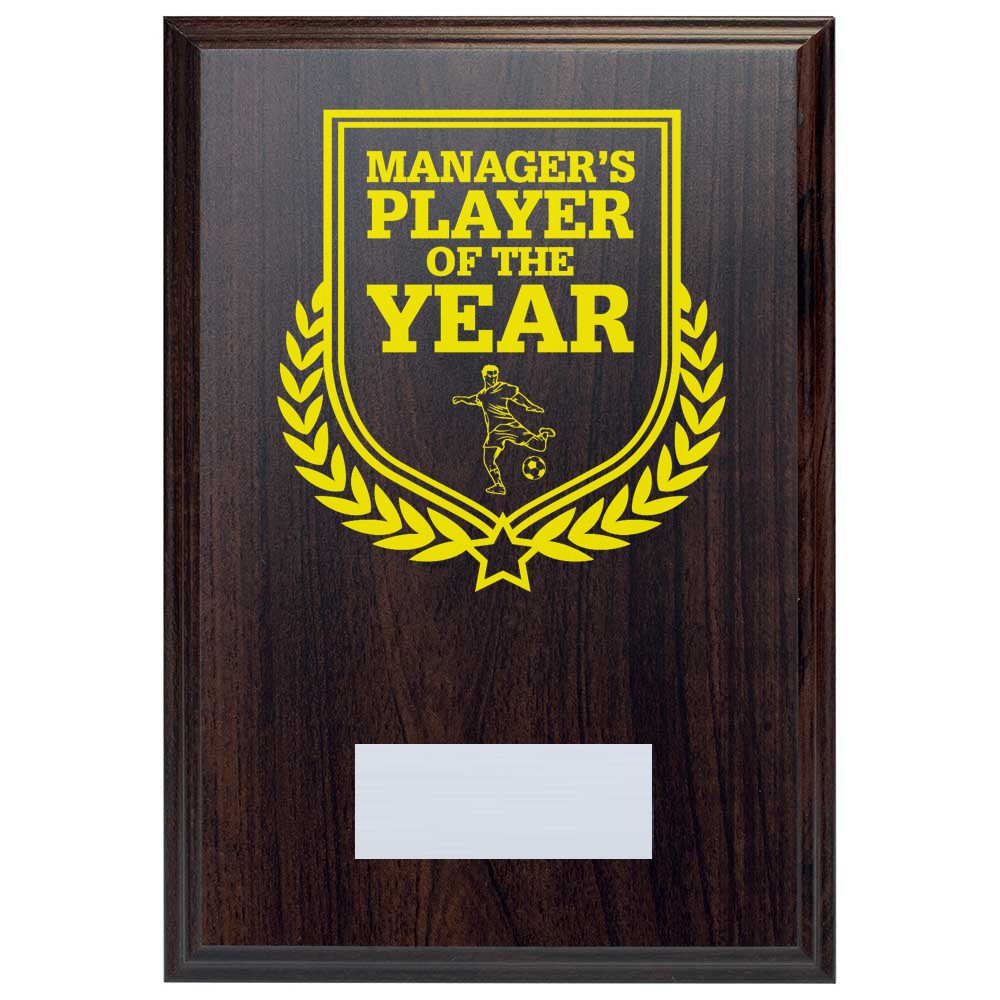 Football Manager's Player of the Year Reward Deep Mahogany Plaque
