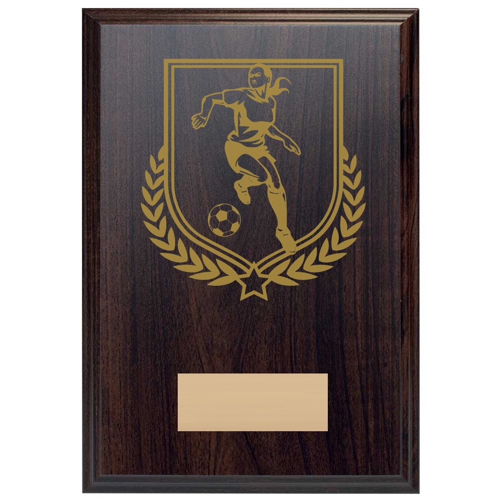 Female Football Reward Deep Mahogany Plaque