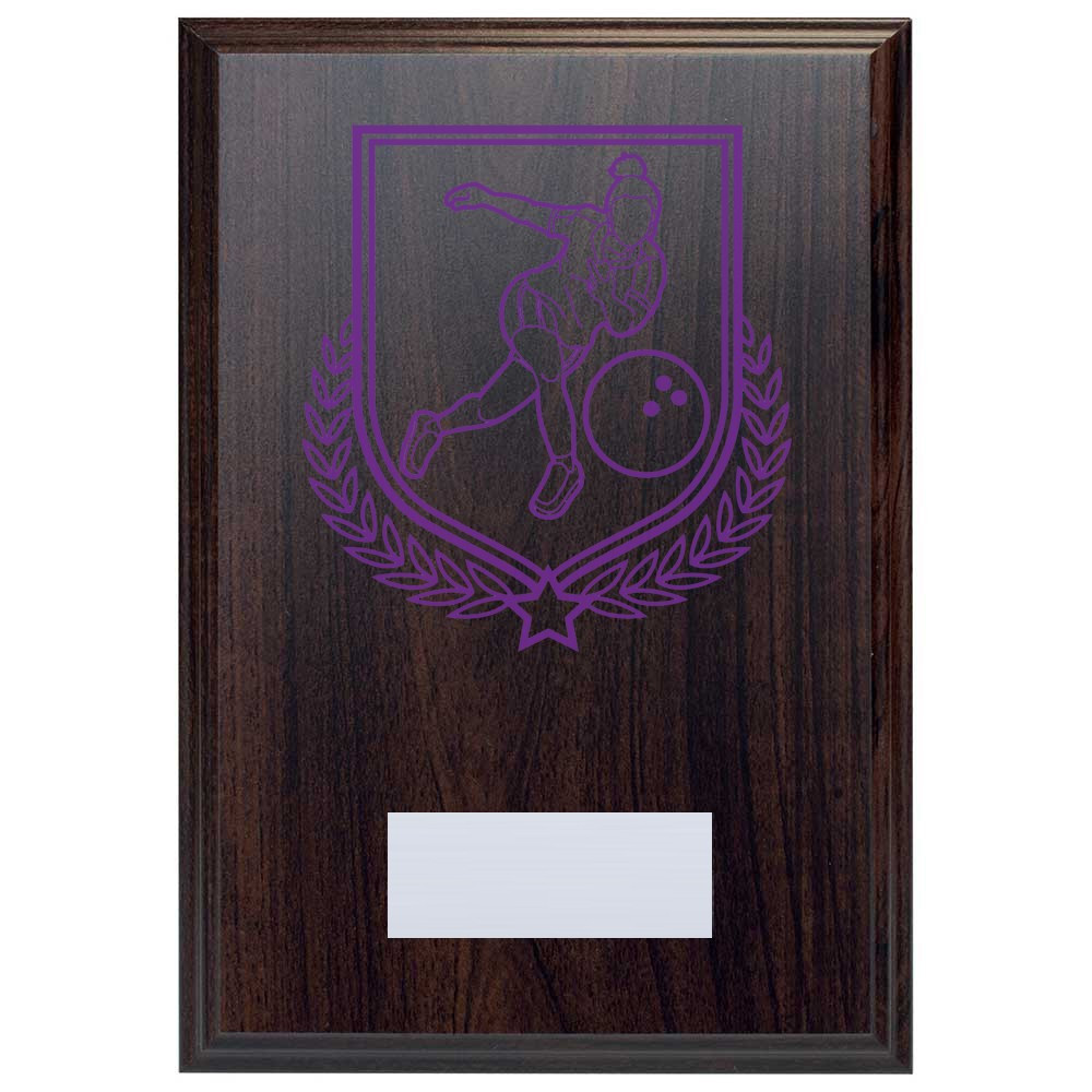Ten Pin Bowling Reward Deep Mahogany Plaque