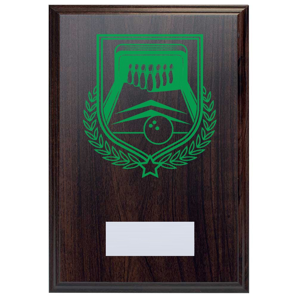 Ten Pin Bowling Reward Deep Mahogany Plaque