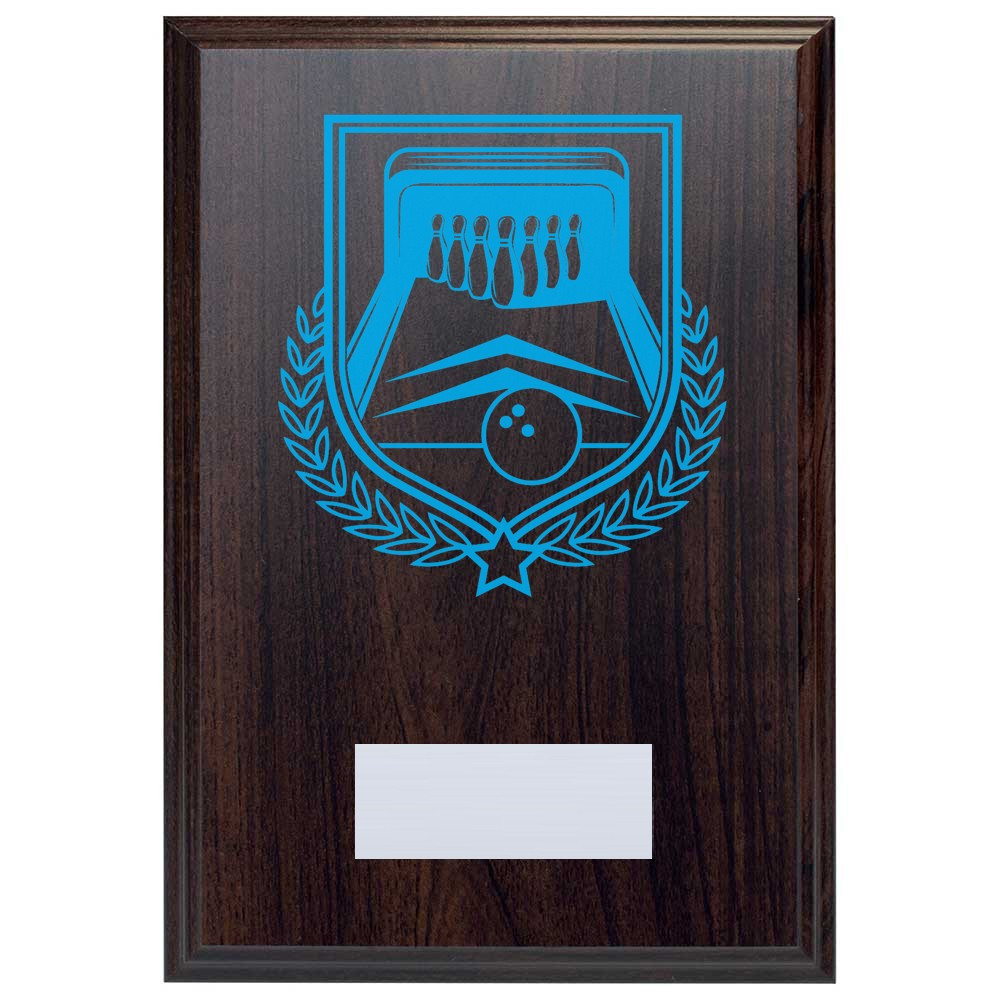 Ten Pin Bowling Reward Deep Mahogany Plaque