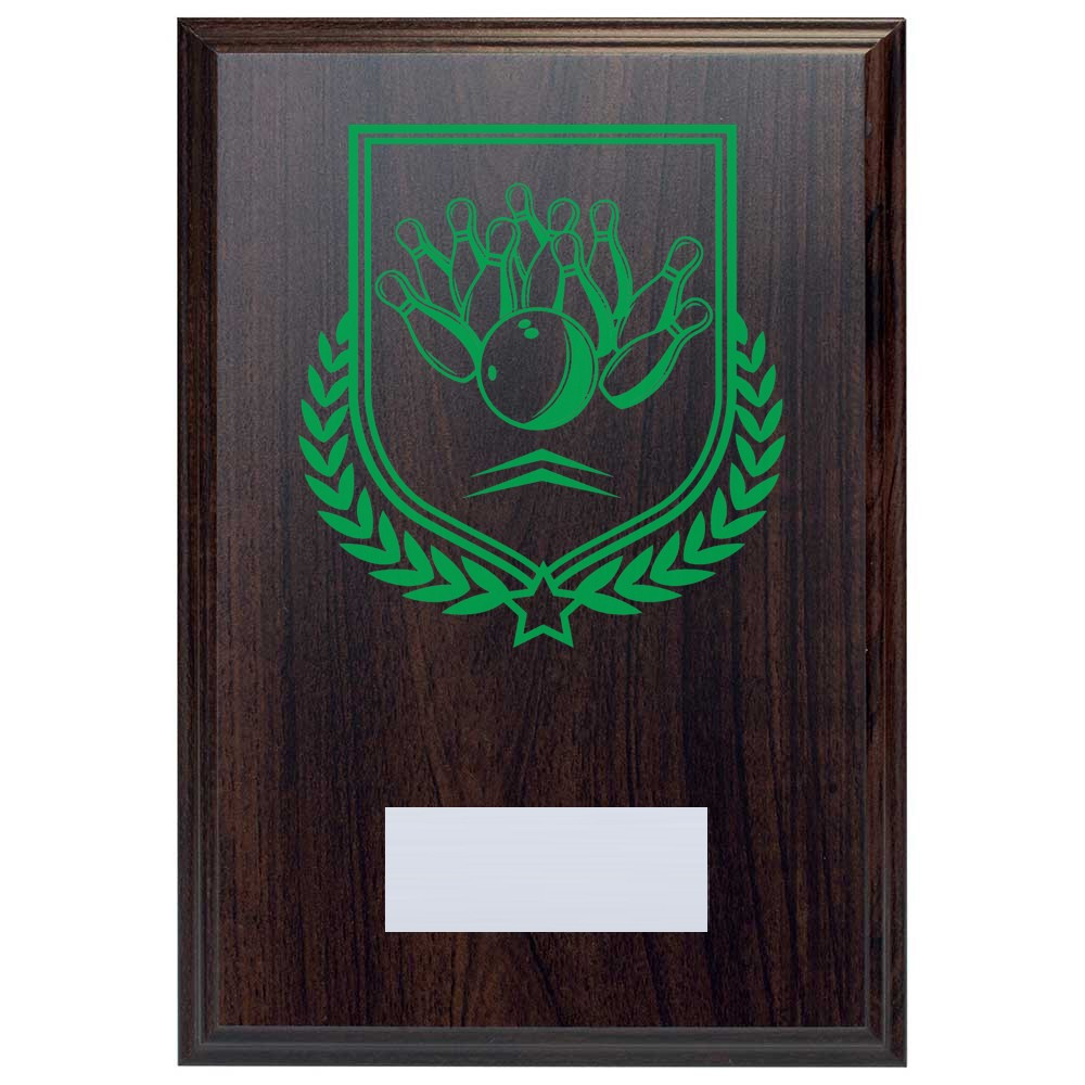 Ten Pin Bowling Reward Deep Mahogany Plaque