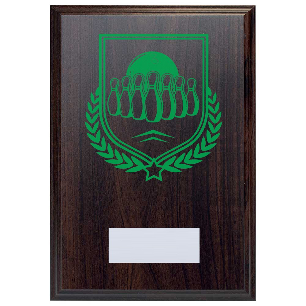 Ten Pin Bowling Reward Deep Mahogany Plaque