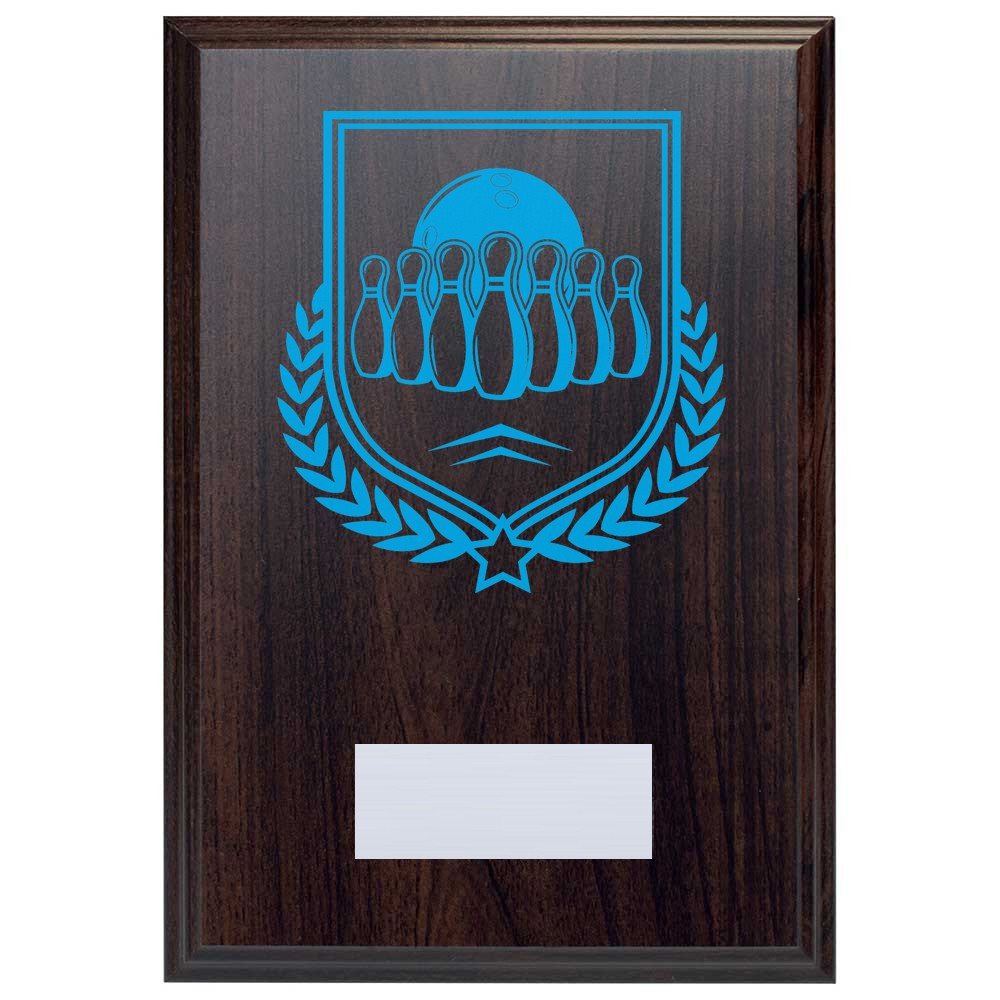 Ten Pin Bowling Reward Deep Mahogany Plaque