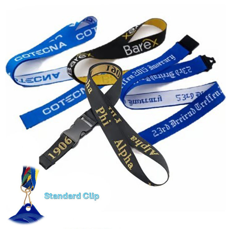 Custom Medal Ribbons with Standard Clip - Woven Logo