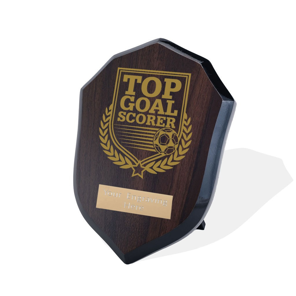 UV Colour Printed Football Top Goal Scorer Walnut Shield