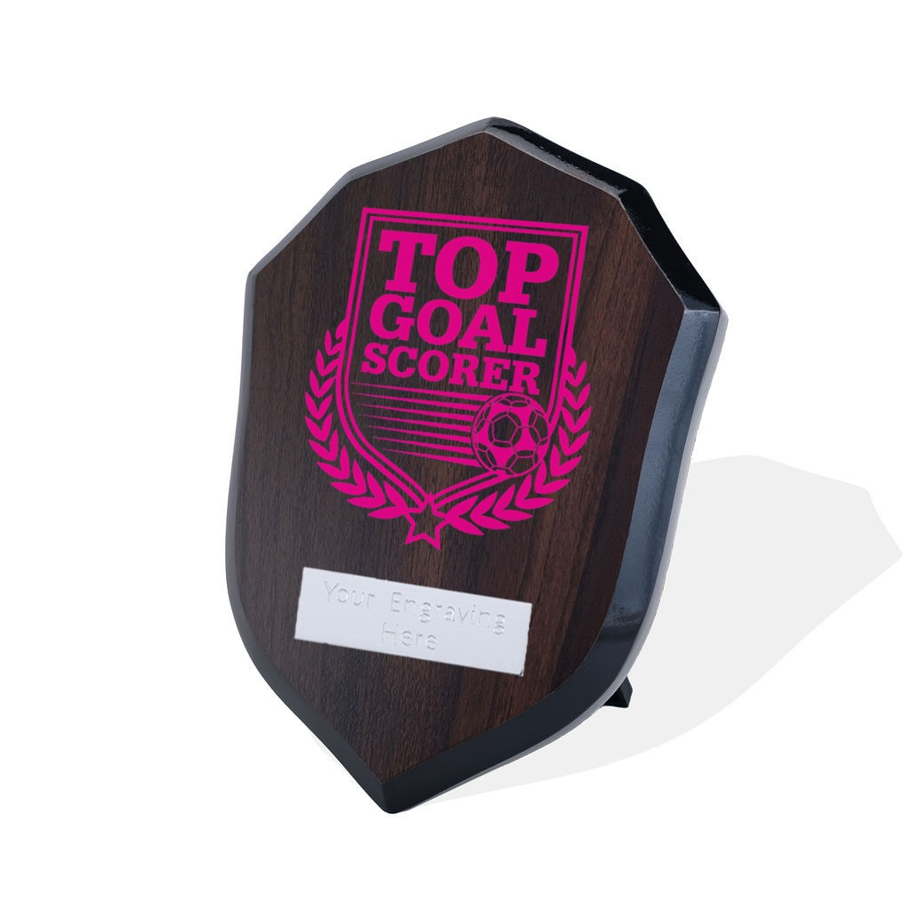 UV Colour Printed Football Top Goal Scorer Walnut Shield