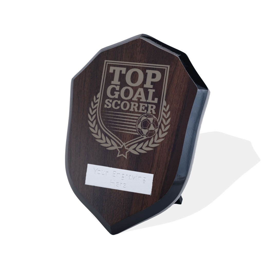 UV Colour Printed Football Top Goal Scorer Walnut Shield