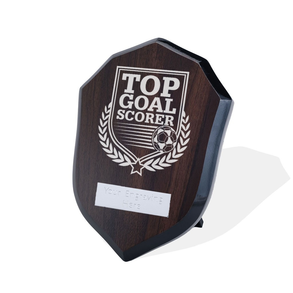 UV Colour Printed Football Top Goal Scorer Walnut Shield