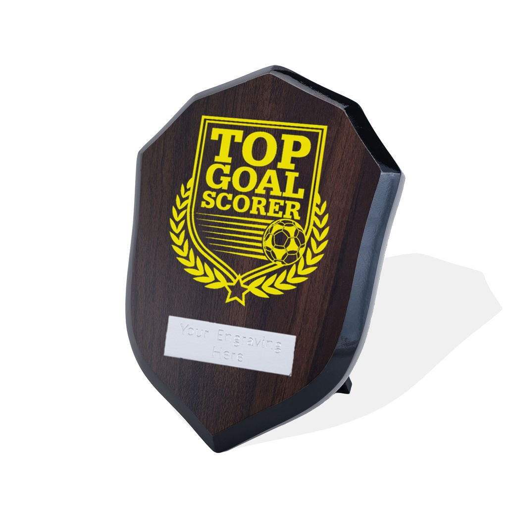 UV Colour Printed Football Top Goal Scorer Walnut Shield