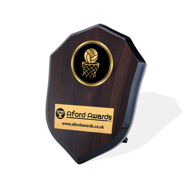 Netball Walnut Shield