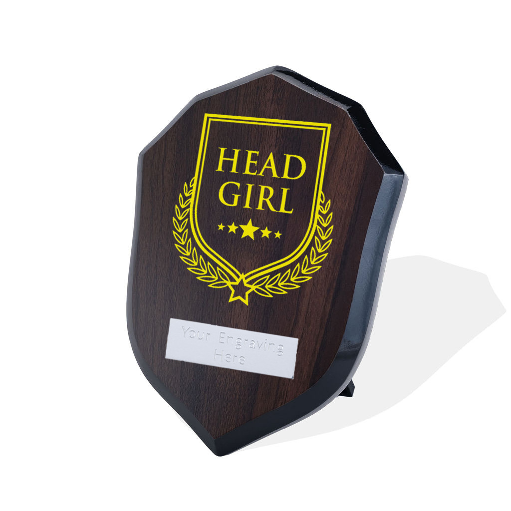 UV Colour Printed Head Girl Walnut Shield