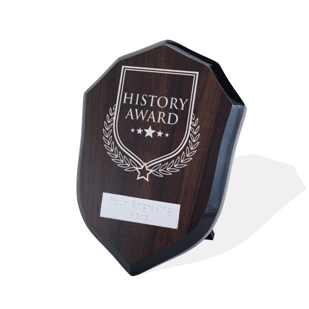 UV Colour Printed History Award Walnut Shield