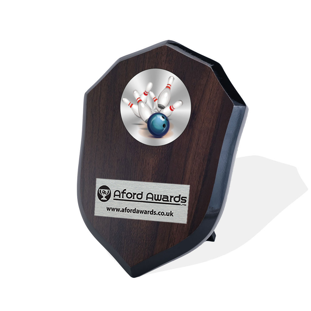 Ten Pin Bowling Walnut Shield