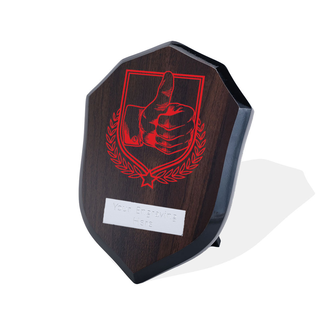 UV Colour Printed Thumbs Up Walnut Shield