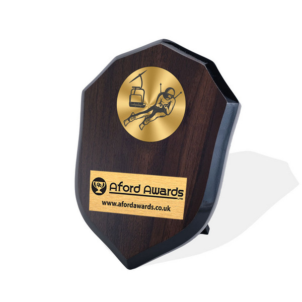 Winter Sports Walnut Shield