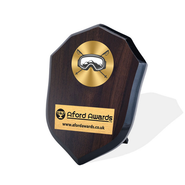 Winter Sports Walnut Shield