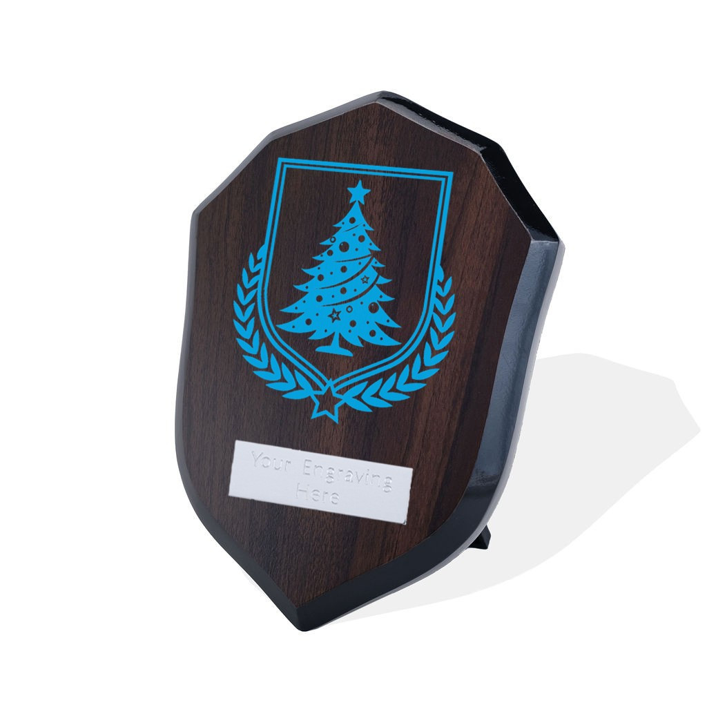 UV Colour Printed Christmas Tree Walnut Shield