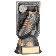 Gunmetal Grey/Gold Plastic Football Boot on Net