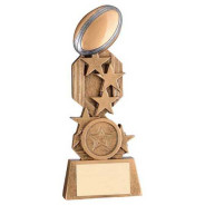 Bronze/Pewter/Gold Rugby on Stars Flatback