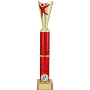 Gold Flute on Red Column Dance Trophy