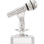 Silver Microphone Trophy