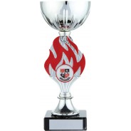 Silver Cup with Red Flame Trophy