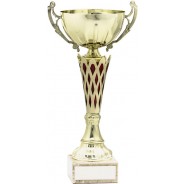 Gold Cup with Red Trim Trophy