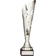 Silver Fluted Cup on Black Base